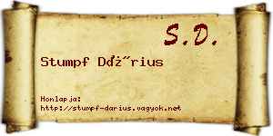 Stumpf Dárius névjegykártya